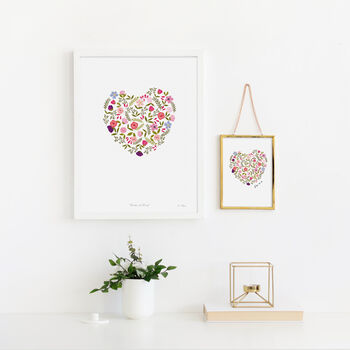 Heart Of Flowers A4 Illustrated Print, 3 of 4