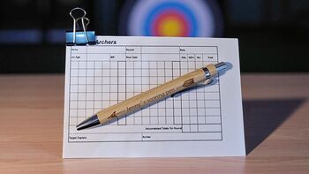 Custom Archery Scoreboard And Sightings Set Plus Pen, 3 of 10