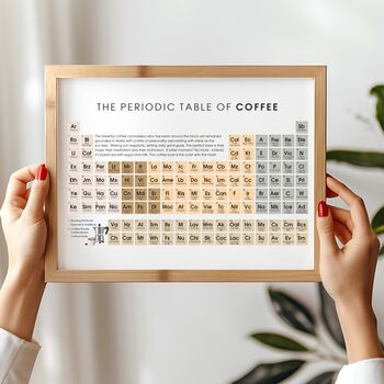 Fun Periodic Table Of Coffee Lover A4 Wall Art Print, 2 of 3