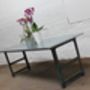 Saunders Zinc Table With Vintage Workbench Legs, thumbnail 4 of 7