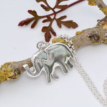 Lucky Indian Elephant Necklace, Trunk Up, 4 of 7