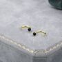Genuine Black Onyx Huggie Hoop Earrings, thumbnail 5 of 11