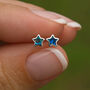 Sterling Silver Paua Shell Star Stud Earrings, thumbnail 2 of 4