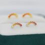 Ombre Red Cz Arch Rainbow Stud Earrings, thumbnail 2 of 11