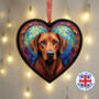 Rhodesian Ridgeback Stained Glass Effect Heart Suncatcher, thumbnail 1 of 5