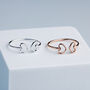 Sterling Silver Two Hearts Adjustable Ring, thumbnail 2 of 4