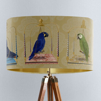 Parrot Swings Lampshade, On Gold, 4 of 11