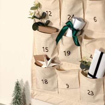 Personalised Canvas Advent Calendar Embroidered, 12 of 12