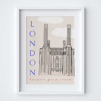 Battersea Power Station Art Print – South West London Minimalist Architecture Poster, 5 of 5