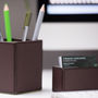 Leather Business Card Holder Brown, thumbnail 3 of 5