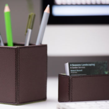 Leather Business Card Holder Brown, 3 of 5