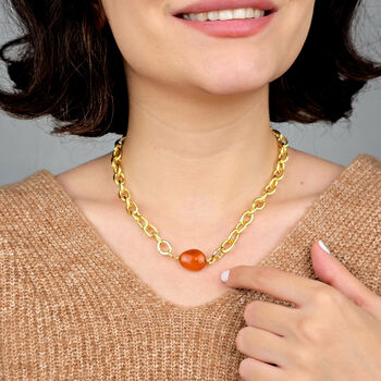 Citrine November Birthstone Statement Pendant Necklace, 4 of 7