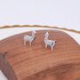 Sterling Silver Alpaca Llama Sheep Stud Earrings, thumbnail 1 of 12