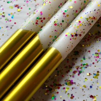 White, Gold And Colourful Glitter Christmas Candles 'Funfetti', 4 of 5