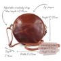Leather Circle Shoulder Bag, Distressed Brown, thumbnail 5 of 5