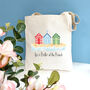 Beach Huts Tote Bag | Beach Bag, thumbnail 1 of 7