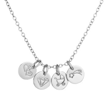 Family Charm Disc Necklace Choose Your Charms, 3 of 4
