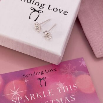 Snowflake Stud Earrings Christmas Gift For Her, 9 of 10