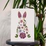 Floral Bunny Rabbit Pressed Flower A4 Giclee Print, thumbnail 1 of 2