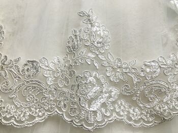 French Lace Cathedral Length Bridal Veil, 3 of 5