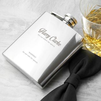 Best Man 'For Before The Speech' Hip Flask, 2 of 7