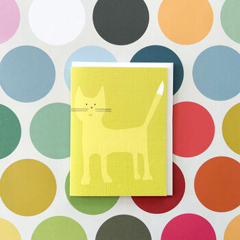 Mini Mustard Cat Greetings Card, 4 of 5