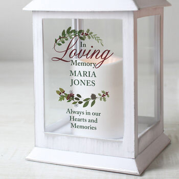 Personalised In Loving Memory White Lantern, 2 of 4