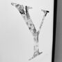 'Letter Y' Linear Illustration Print, thumbnail 7 of 7