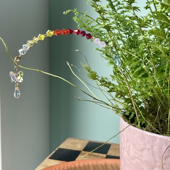 Rainbow Crystal Plant Stake With Swarovski Butterfly Suncatcher, 4 of 8