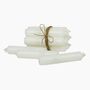 A Bundle Of Six Short White Dinner Candles, thumbnail 3 of 3