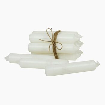 A Bundle Of Six Short White Dinner Candles, 3 of 3