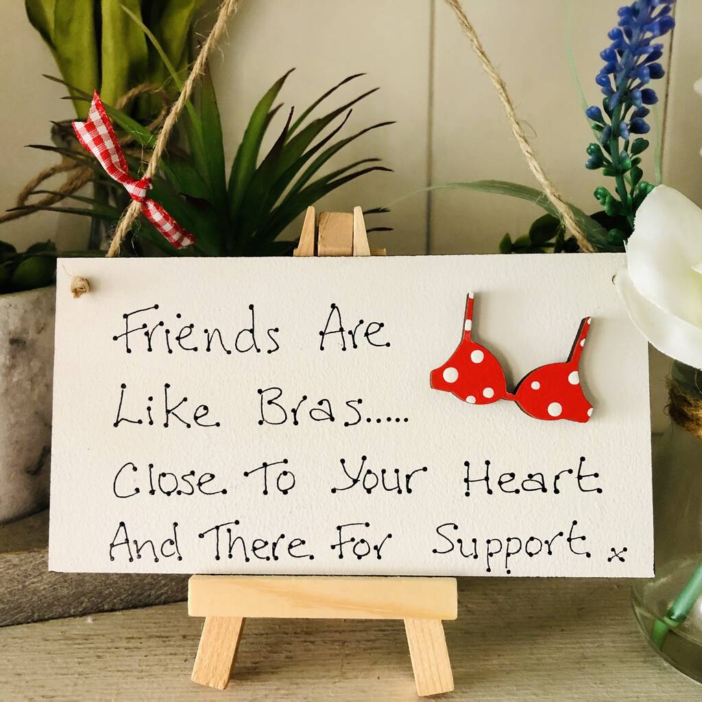 Friends Are Like Bras Card Alternative Sign, 1 of 4