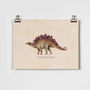 Vintage Stegosaurus Dinosaur Children's Art Print, thumbnail 2 of 4