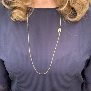 Long Gold Plated Chain Shell Necklace, 3 of 7