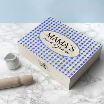 Personalised Patterned Recipe Box, 6 of 12