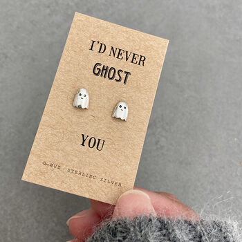 Never Ghost You Silver Earrings, 2 of 4