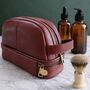 Personalised Leather Toiletries Bag With Bottom Pocket, thumbnail 2 of 3
