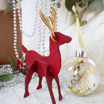 Personalised Leather Reindeer With Foiled Antlers, 5 of 11