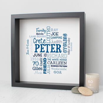 Personalised 70th Birthday Word Art Gift For Him, 3 of 3