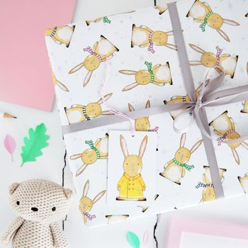 New Baby Rabbit Wrapping Paper Set, 2 of 6