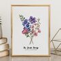 Personalised Birth Flower Family Print, thumbnail 1 of 5
