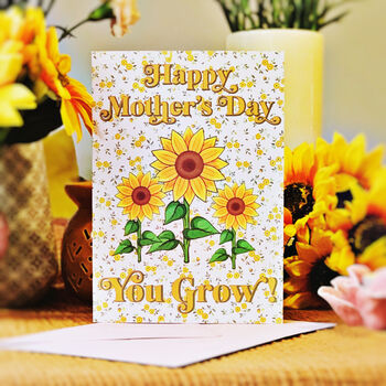 Personalised Sunflower Competition Mother's Day Card, 5 of 6