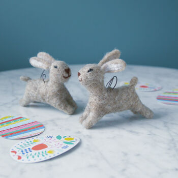 Easter Leaping Felt Spring Bunny, 2 of 2