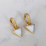 'The Triangle' Mother Of Pearl Gold Plated Earrings, thumbnail 1 of 7