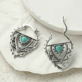 Sterling Silver Turquoise Triangle Set, 3 of 6