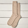 Men's Beige Cashmere Blend Socks, thumbnail 1 of 2