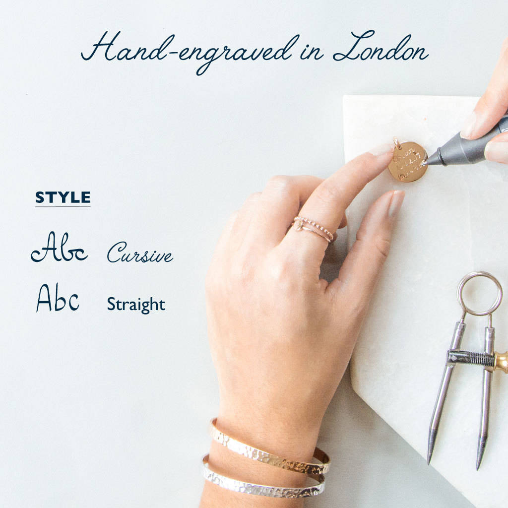 Personalised Open Disc Bracelet By Merci Maman