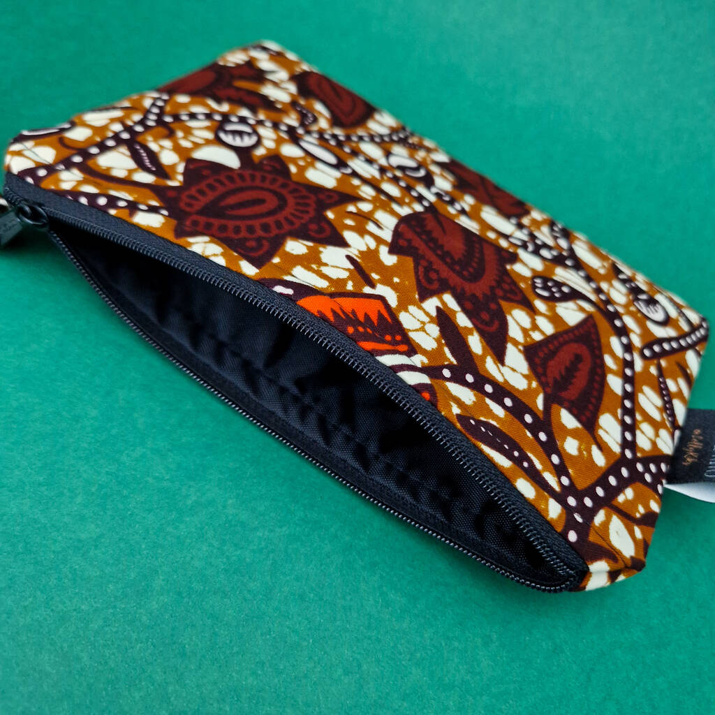 Small African Print Zip Pouch 