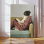 Female Book Reading Dog Portrait Art Print, thumbnail 1 of 4