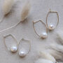 Chloe Single Pearl Bridal Earrings, thumbnail 1 of 3